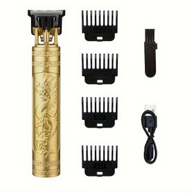 Resim Şarjsız USB Şarj Edilebilir Profesyonel Saç Kesme Makinesi ve Sakal Tıraş Seti, Keskin Bıçaklı, 4 Kılavuz Tarak, ≤36V Çalışma Voltajı, Erkek Bakımı İçin 