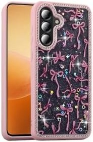 Resim Zipax Samsung Galaxy İle Uyumlu A26 Kılıf Taşlı Ve Simli Tasarım Zr Azra Pembe 