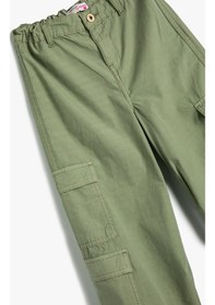 Resim Koton Jogger Kargo Pantolon Pamuklu Beli Bağlamalı Cepli Haki 4skg40028ad Haki 