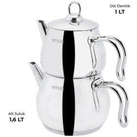 Resim Emsan Lina Midi Çaydanlık Takımı Inox 1 - 1.6 Lt 