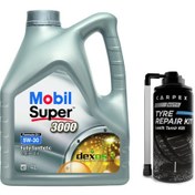 Resim Mobil Super 3000 5W-30 Motor Yağı 4 L + Carpex Auto Lastik Tamir Kit 