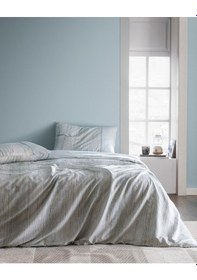 Resim Sarthe King Size %100 Pamuk Madame Coco Crep Baskılı Nevresim Takımı - Mavi MAVI 