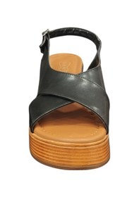 Resim Taşçı Ayakkabı Ventes 7920799z Kadın 6 Cm Dolgu Topuk Yumuşak İç Pedli Tek Bant Sandalet Ayakkabı Siyah 