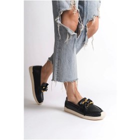 Resim Lydıa Bağcıksız Ortopedik Rahat Taban Kalp Desenli Kadın Babet Ayakkabı Kt - Siyah Siyah 