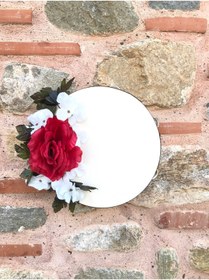 Resim Bontex Beyaz Kırmızı Güllü Gelin Tefi – Kına Eğlence Aksesuarı 