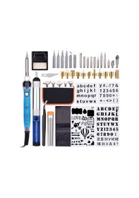 Resim Ahşap Yakma Alet Seti 53 Parça Profesyonel Pirografi Kalem Lehimleme Demir Seti 200-450 Ar-çok Renkli 