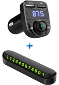 Resim TZR GROUP Universal 2'li Araç Içi Aksesuar Seti Bluetooth Fm Transmitter Cihazı Ve Parktel Numaralık Numaratör 