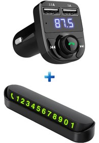 Resim TZR GROUP Universal 2'li Araç Içi Aksesuar Seti Bluetooth Fm Transmitter Cihazı Ve Parktel Numaralık Numaratör 