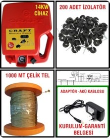 Resim 14 Kw Elektrikli Çit Makinası Takımı Çelik Telli 10 Dönüm İçin 
