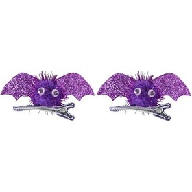 Resim Sones 1 Çift Cadılar Bayramı Yarasa Saç Tokası Çocuk Kostümü Başlığı Mor 3+ 