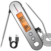 Resim ThermoPro TP610 Su Geçirmez Dijital Ve Işıklı Çift Problu Katlanabilir Profesyonel Gıda Termometre 