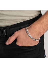 Resim 7mm Figaro Model 925 Ayar Gümüş Erkek Bileklik Künye 