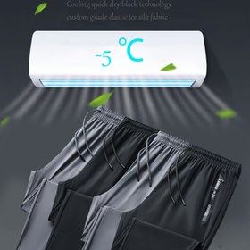Resim 2 Adet Erkekler İçin Hafif Nefes Alabilir Yazlık Buz İpeği Jogger Pantolonlar - Soğutucu Naylon Karışımı Günlük Pantolonlar Elastik Bağcıklı Bel ile, Dış Mekan Aktiviteleri ve Ev Kullanımı için Mükemmel 