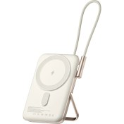 Resim Juo 10000 Mah Magsafe Powerbank Standlı Pd20w Taşınabilir Kablosuz Hızlı Şarj Cihazı Beyaz 