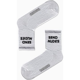 Resim Carnaval Socks Send Nudes Yazılı Desenli Renkli Spor Çorap 