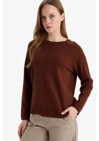 Resim Defacto Regular Fit Bisiklet Yaka Triko Tunik G5867ax25wnbn320 Kahve-bn320 