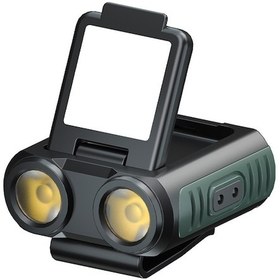 Resim Padalink Gece Balıkçılığı İçin Şapka Klipsli Kırmızı-beyaz Işıklı Şarj Edilebilir Kafa Lambası Siyah 