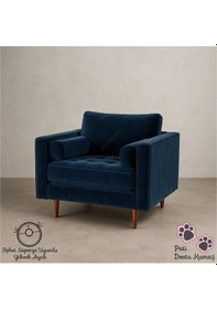 Resim Ürgüp Tekli Koltuk Berjer 90 Cm Genişlik 90 Cm Derinlik Lacivert 