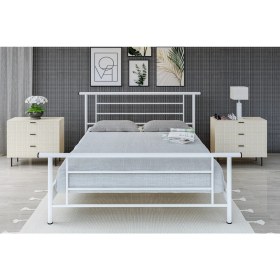 Resim Metalia Gm 412 Zambak Çift Kişilik Metal Karyola Beyaz 140X190 