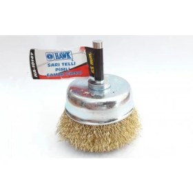 Resim Hawk HA10147 Pimli Sarı Tel Çanak Fırça 65 mm 