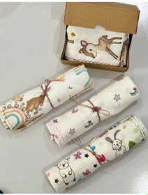 Resim Luxelooming Çok Amaçlı Müslin Örtü & Battaniye Seti 3'lü Pembe 