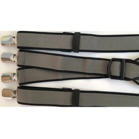 Resim Haki Renkli Haki Yeşili Dört Klipsli Pantolon Askısı Haki 