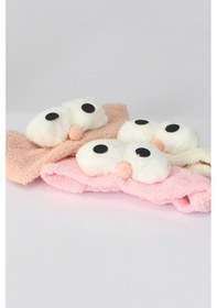 Resim Toyaş Baykuş Peluş Bandana Makyaj Spa Saç Bandı Pembe 