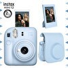 Resim Fujifilm Instax Mini 12 Beyaz Fotoğraf Makinesi - Çerçeve ve Deri Kılıf Seti 