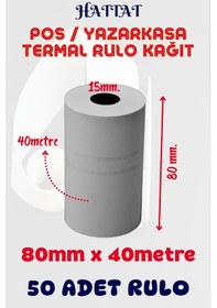 Resim Hattat Termal Pos Rulo 50 Adet Rulo 80 MM x 40 M 