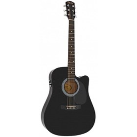 Resim Squier SA-105CE Dreadnought Cutaway Blk Siyah Elektro Akustik Gitar 