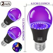 Resim Willowhaven Siyah Işık Led Ampul 12w A19 Uv Lamba 100w Eşdeğer 2li Paket Floresan Parti 