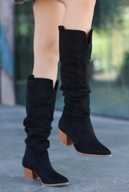 Resim kajal ayakkabı PİER 401 Körüklü Diz Altı Kovboy Çizme 