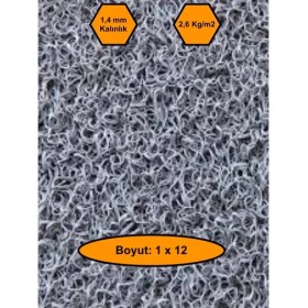 Resim NetBazaars Gri Kıvırcık Plastik Paspas, Dış Mekan Için Paspas, 1X12 