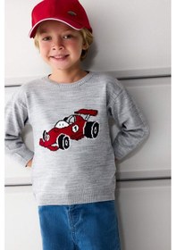 Resim Defacto Erkek Bebek Bisiklet Yaka Araba Baskılı Kazak F2586a525wngr52 Gri 