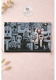 Resim Kitap Kılıfı Ve Metal Kitap Ayracı Seti Black Cartoon 