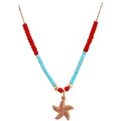 Resim Deniz Yıldızı Motifli Gümüş Tasarım Taş Kolye - N151601 