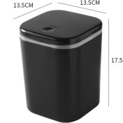 Resim Yuntech01 Ofis Masa Çöp Kutusu, Pp Malzeme Kapaklı, Dormitorium Ve Yatak Odası İçin, Siyah, 1 Adet, Uzun Ömürlü, Kolay Temizlenir 