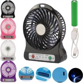 Resim Anycast 3 Kademeli Masa Üstü ve Araç Şarjlı Mini Vantilatör Fan Pervane Siyah 