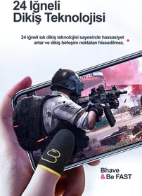Resim Bhave Bhave Mobil Oyuncu Parmaklığı 1 Çift- Pubg Espor Parmak Eldiveni- Terletmez Carbon Fiber 
