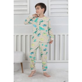 Resim Stegosaurus Desenli Erkek Çocuk Pijama Takımı 