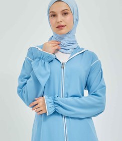 Resim Kapşonlu ve Biyeli Ferace Bebe Mavisi | 209531 - 42 / Bebe Mavisi 