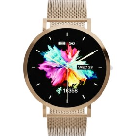 Resim Fro LW43 Gold Kasa 43 mm Gold Çelik Hasır Kordon Akıllı Saat 