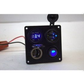 Resim 1 Swichli 12-24W 90/90M Anahtar Paneli Çift Usb ve Çakmaklık 