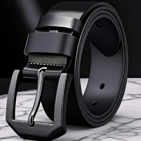 Resim Erkekler İçin Hakiki Deri Kemer - Günlük ve Resmi Kullanım için Şık Alaşım Kare Toka, Dayanıklı & Ayarlanabilir Boyut, Çok Yönlü Moda Aksesuarı, Ofis Giyimi, Modern Tasarım, Sağlam Yapı, Ofis Çalışanlar İçin 