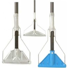 Resim Islak Mop Aparatı Dar Plastik Sap Metal Gövde 