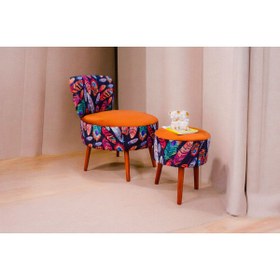 Resim BEYLERBEYİ Çay Seti Tekli Koltuk Berjer Ve Puf Takımı (salon, Balkon, Ofis) 2 li Takım 