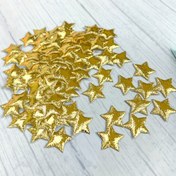 Resim 100 adet - Altın, Gümüş Renkli Dokumasız Sünger Beş Köşeli Yıldız Parti Süslemeleri 