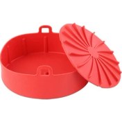 Resim A Satyr 19cm Yui / Xiaomi / Philips / Kumtel Uyumlu Air Fryer Kapaklı Silikon Kalıp - Kırmızı (Yurt Dışından) 