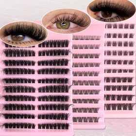 Resim 120/160 Adet Kabarık Küme Kirpikler - D Kıvrım 8-16mm Karışık Uzunluklar, Doğal Görünüm Yeniden Kullanılabilir DIY Kirpik Uzatmaları, Hacim ve Tanımlama için Yumuşak Bireysel Kirpikler, Rus/Doll/Kedi Göz Stilleri, Yapıştırıcı Dahil, Evde Uygulamaya Uygun, Bebek Göz Stili, Hafif Uzantılar, Makyaj Tutkunları İçin 