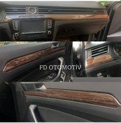 Resim Volkswagen Passat B8 Koyu Meşe + Parlak Siyah Full Özel Set Torpido Konsol Maun Kaplama 